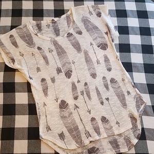 Gauzy feather and arrow tunic